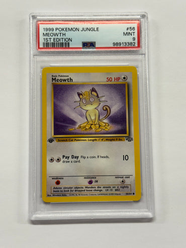 Meowth (56/64) [Jungle 1st Edition] Graded PSA 9