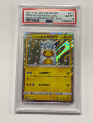 Poncho-Wearing Pikachu 037 2017 Promo Graded PSA 8