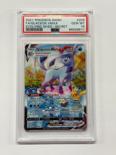 Glaceon VMAX (209/203) [Sword & Shield: Evolving Skies] Graded PSA 10