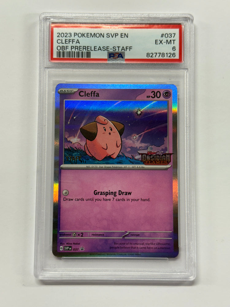 Cleffa (037) (Stamped) (Staff) [Scarlet & Violet: Black Star Promos] Graded PSA 6