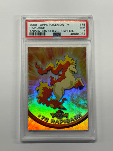 Topps 2000 Rapidash Rainbow Foil Graded PSA 7