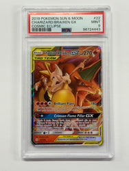Charizard & Braixen GX (22/236) [Sun & Moon: Cosmic Eclipse] Graded PSA 9
