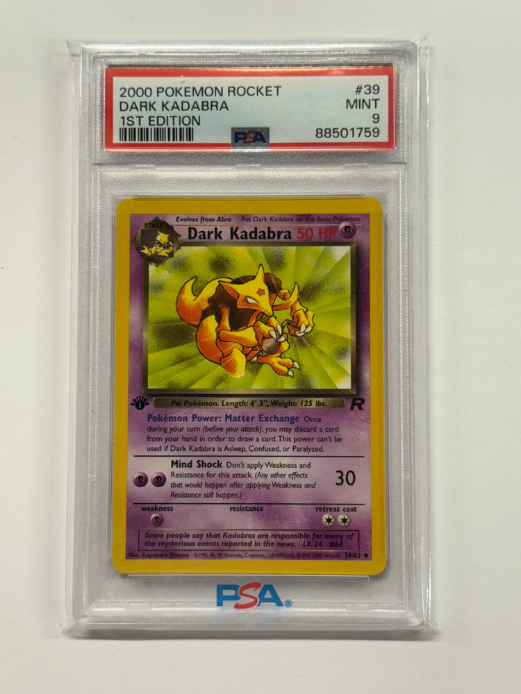 Dark Kadabra (39/82) [Team Rocket 1st Edition] Graded PSA 9