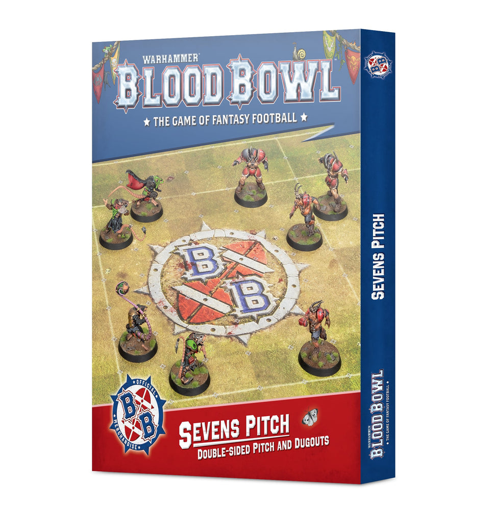 WARHAMMER BLOOD BOWL SEVENS PITCH DOUBLE-SIDED PITCH AND DUGOUTS
