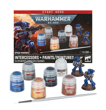 WARHAMMER 40,000 SPACE MARINES INTERCESSORS AND PAINT SET