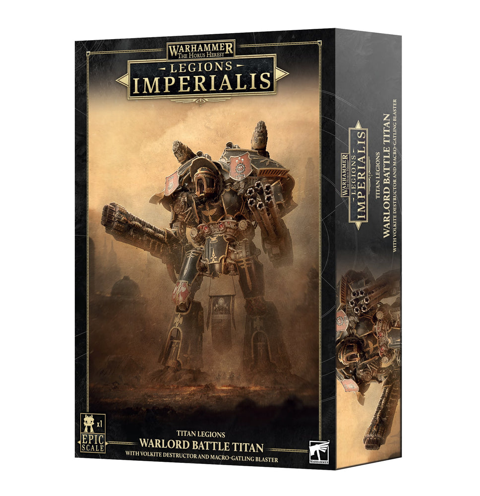 WARHAMMER: THE HORUS HERESY WARLORD BATTLE TITAN WITH VOLKITE DESTRUCTOR AND MACRO-GATLING BLASTER TITAN LEGIONS LEGIONS IMPERIALIS