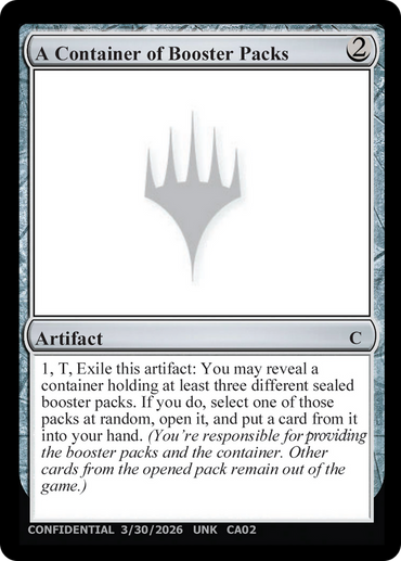 A Container of Booster Packs [Unknown Event]