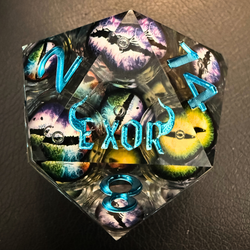 Exor Aqueous Giant 55mm Eye Cluster D20 Dice