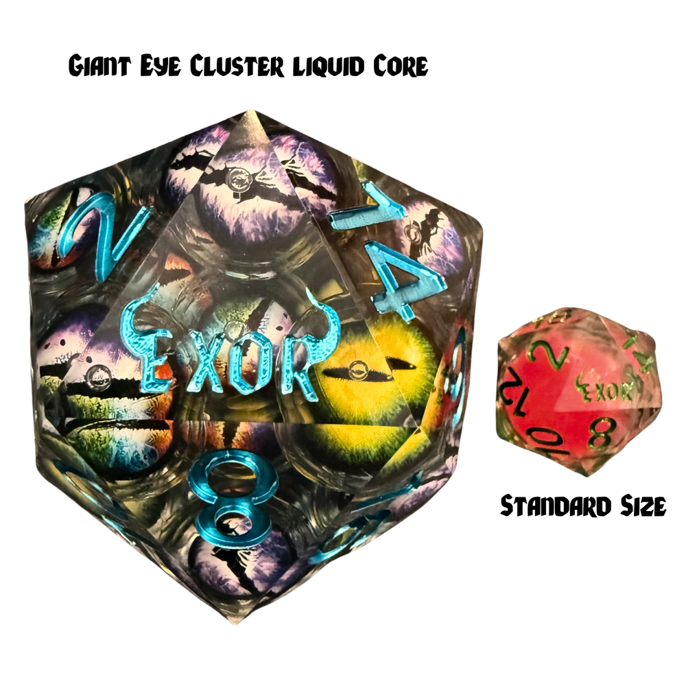 Exor Aqueous Giant 55mm Eye Cluster D20 Dice