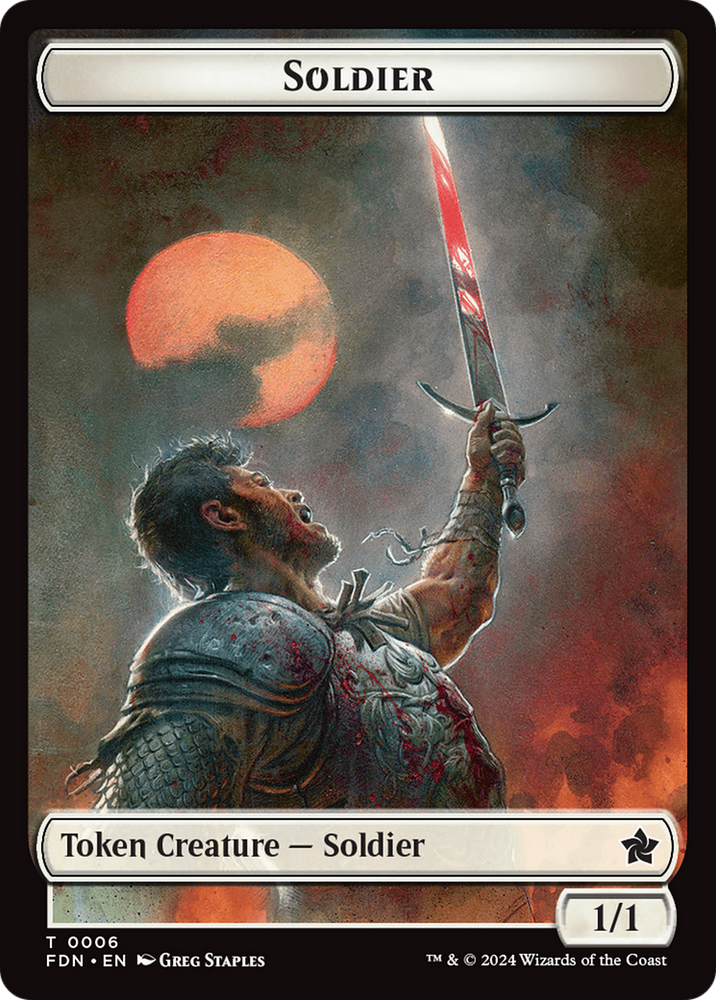 Rabbit // Soldier Double-Sided Token [Foundations Tokens]