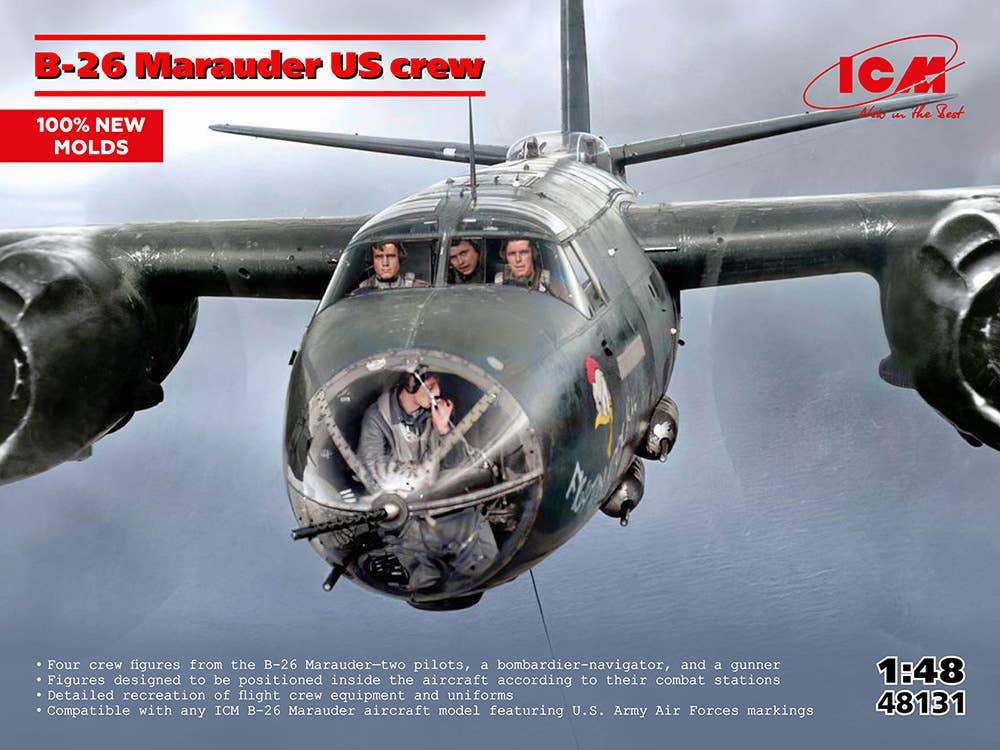ICM 1/48 B-26 MARAUDER US CREW (4 FIGURES) (100% NEW MOULDS)