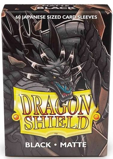 DRAGON SHIELD SLEEVES JAPANESE MATTE BLACK 60CT
