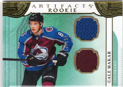 2019-20 Upper Deck Artifacts Hockey Artifacts Rookie Dual Patch #161 Rookie Rc Cale Makar /199