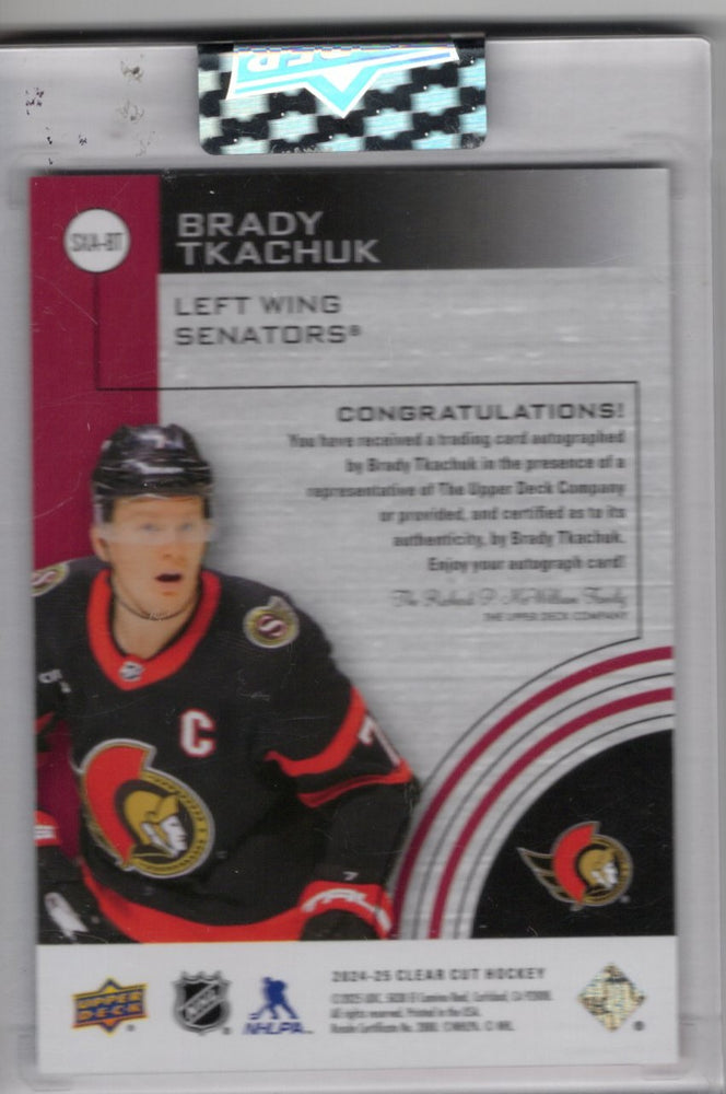 2024-25 Upper Deck Clear Cut Hockey Sp Excitement Sxa-Bt Auto Brady Tkachuk