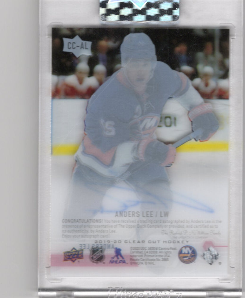 2019-20 Upper Deck Clear Cut Hockey Ud Exclusives Cc-Al Auto Anders Lee /35