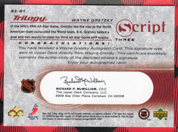 2003-04 Upper Deck Trilogy Script Three S3-G1 Auto Wayne Gretzky