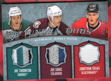 2008-09 Upper Deck Artifacts Hockey Tundra Trios 1/10 T3-Stt Thornton Sakic Toews /10