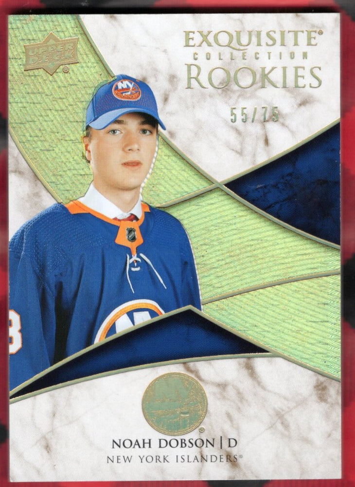 2019-20 Upper Deck Exquisite Hockey Exquisite Collection Rookies Gold R-Nd Rookie Rc Noah Dobson /75
