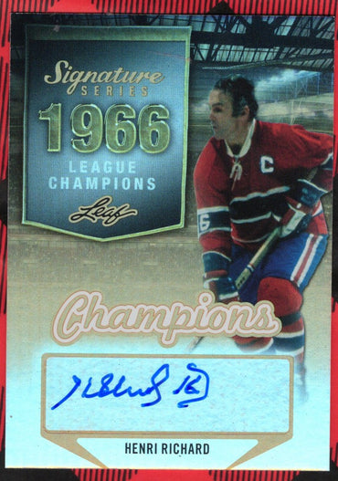 2015 Leaf Signature Series 1966 League Champions Sch-Hr1 Auto Henri Richard