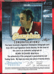 2015 Leaf Signature Series 1966 League Champions Sch-Hr1 Auto Henri Richard