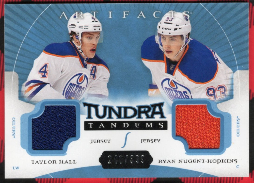 2015-16 Upper Deck Artifacts Hockey Tundra Tandems Dual Patch Tt-Hn Taylor Hall Ryan Nugent-Hopkins /399