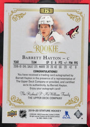 2019-20 Upper Deck Stature Rookie Auto #175 Rookie Rc Auto Barrett Hayton /199