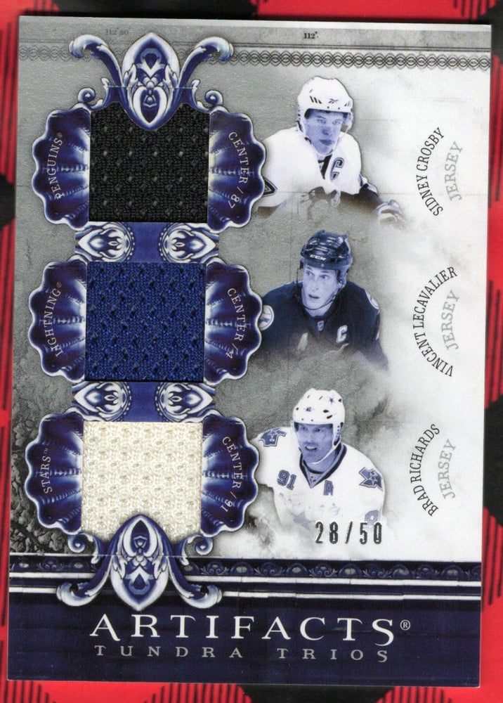 2010-11 Upper Deck Artifacts Hockey Tundra Trios Tt3-Rmski Lecavalier Crosby Richards /50