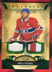 2020-21 Upper Deck Artifacts Hockey Dual Patch Emerald #70 Shea Weber /65
