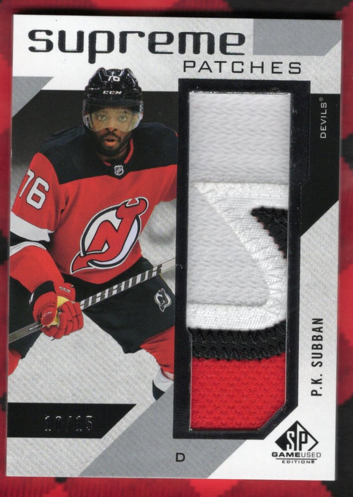 2021-22 Upper Deck Sp Game Used Supreme Patches Sp-Ps P.K. Subban /15