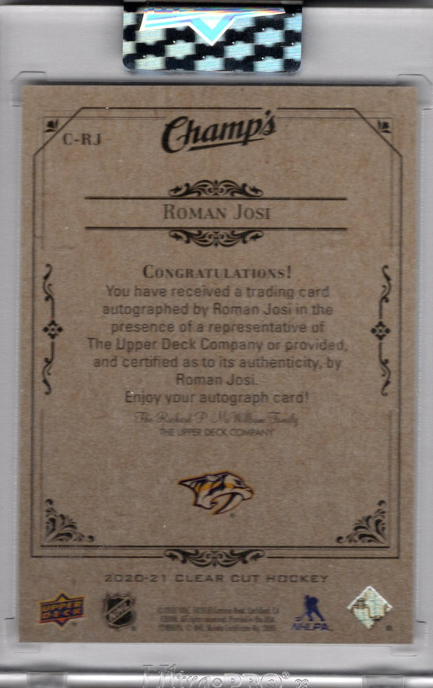 2020-21 Upper Deck Clear Cut Hockey Champ'S Auto C-Rj Auto Roman Josi