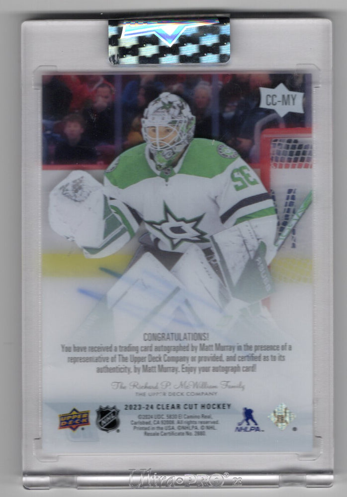 2023-24 Upper Deck Clear Cut Hockey Rookie Auto Cc-My Rookie Rc Auto Matt Murray