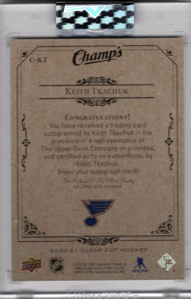 2020-21 Upper Deck Clear Cut Hockey Champ's Auto C-Kt Auto Keith Tkachuk