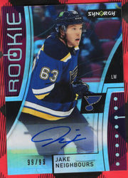 2021-22 Upper Deck Synergy Rookie Auto 99/99 #121 Rookie Rc Auto Jake Neighbours /99
