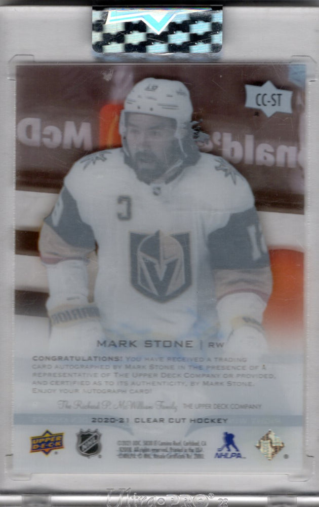 2020-21 Upper Deck Clear Cut Hockey Clear Cut Auto Cc-St Auto Mark Stone