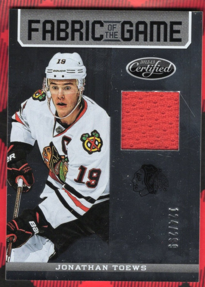 2012-13 Panini Certified Hockey Fabric Of The Game Fog-Jto Jonathan Toews /299