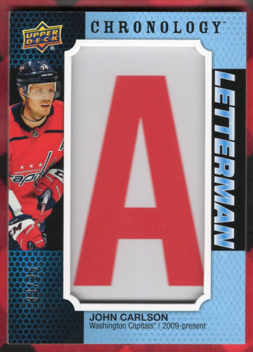 2019-20 Upper Deck Chronology Hockey Letterman L-Wa-Jc John Carlson /35