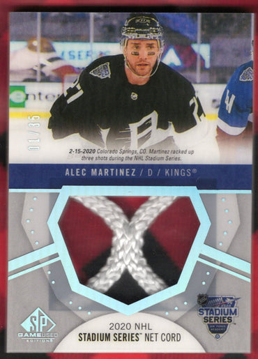2020-21 Upper Deck Sp Game Used Stadium Series Net Cord 1/35 Ssnc-Am Alec Martinez /35