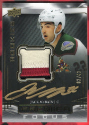 2022-23 Upper Deck Premier Hockey Premier Focus Rookies Pfpr-Jm Rookie Rc Auto Jack Mcbain /49