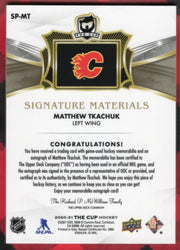 2020-21 Upper Deck The Cup Signature Materials Sp-Mt Auto Matthew Tkachuk /25