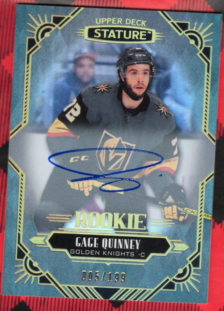 2020-21 Upper Deck Stature Rookie Auto #184 Rookie Rc Auto Gage Quinney /199