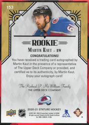 2020-21 Upper Deck Stature Rookie Auto #153 Rookie Rc Auto Martin Kaut /199