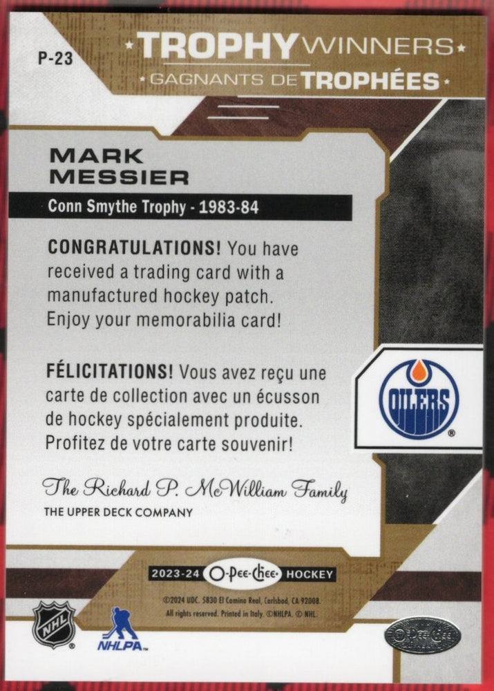 2023-24 Upper Deck O-Pee-Chee Trophy Winners P-23 Mark Messier