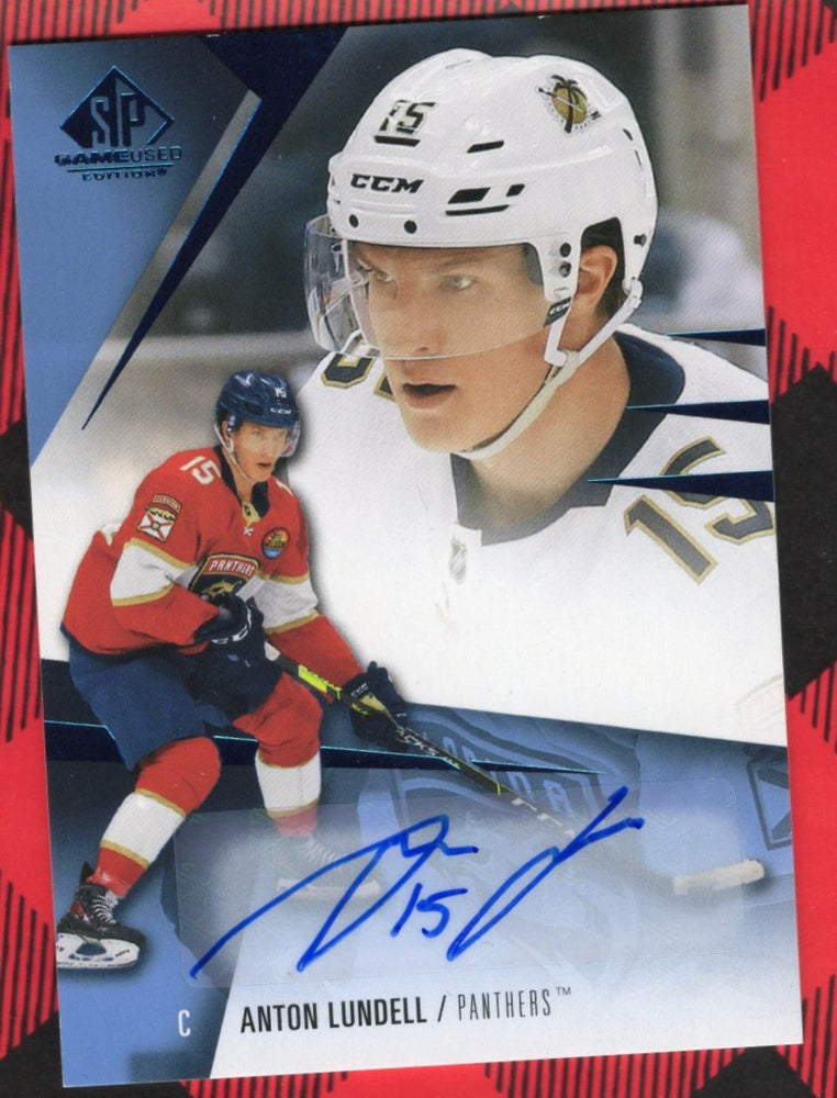 2023-24 Upper Deck Sp Game Used Blue Auto #40 Auto Anton Lundell