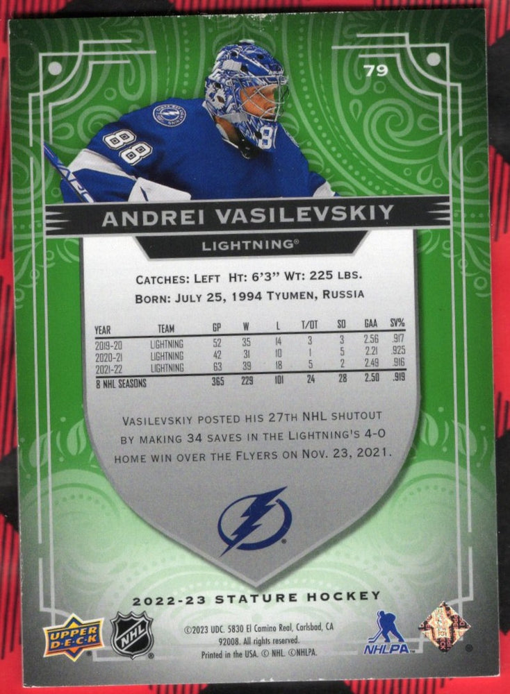 2022-23 Upper Deck Stature Green #79 Andrei Vasilevskiy /99