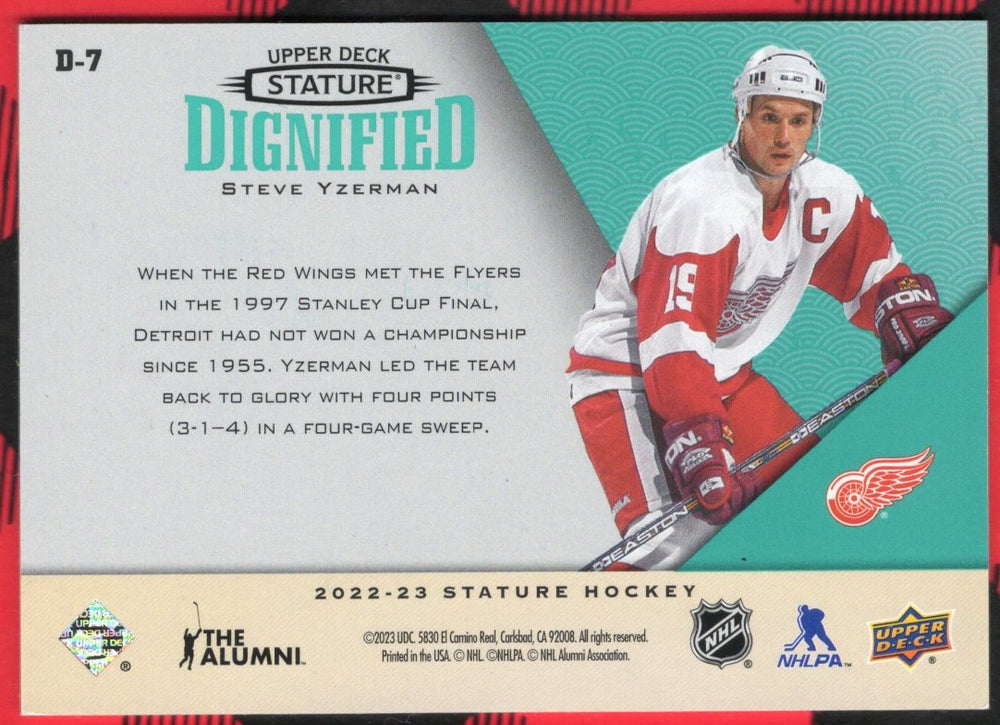 2022-23 Upper Deck Stature Dignified D-7 Steve Yzerman /150