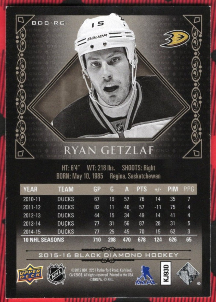 2015-16 Upper Deck Black Diamond Bdb-Rg Ryan Getzlaf /99