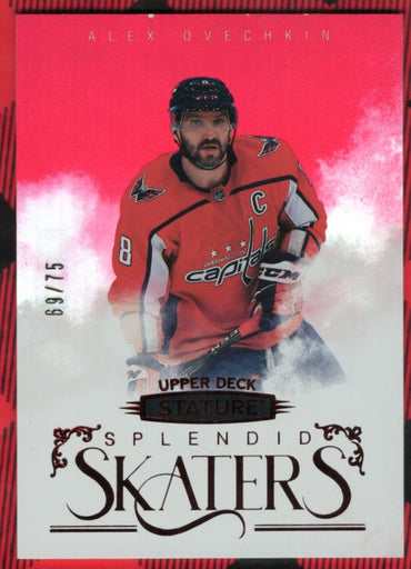 2022-23 Upper Deck Stature Splendid Skaters Red Ss-22 Alexander Ovechkin /75