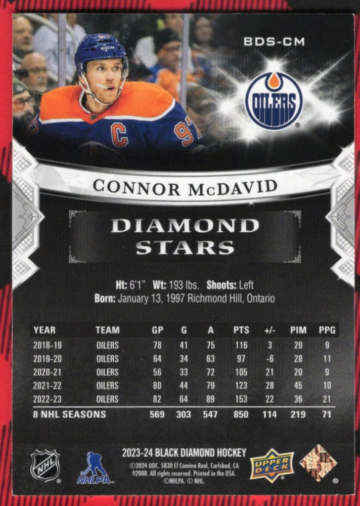 2023-24 Upper Deck Black Diamond Diamond Stars Bds-Cm Connor Mcdavid /299