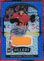 2020-21 Upper Deck Allure Blue Line Auto Jersey #64 Auto Matthew Tkachuk /25