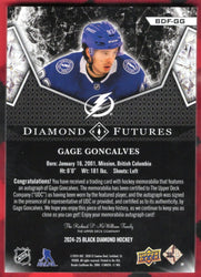 2024-25 Upper Deck Black Diamond Diamond Futures Bdf-Gg Rookie Rc Auto Gage Concalves /25